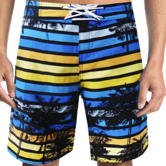 NWT PALMS SUMMER SURF BEACH MEN SWIMWEAR TRUNKS SLIM FIT BOARD SHORTS SIZE S M - Picture 2 of 4